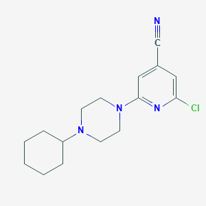 molecular formula C16H21ClN4 B8335479 2-Chloro-6-[4-(cyclohexyl)piperazin-1-yl]pyridine-4-carbonitrile 