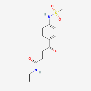 molecular formula C13H18N2O4S B8335529 N-ethyl-gamma-oxo-4-((methanesulfonyl)amino)benzenebutanamide 