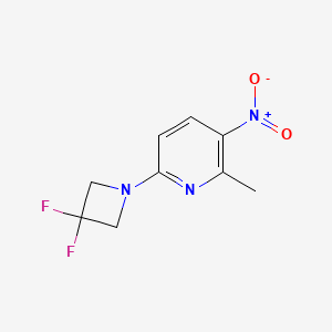 molecular formula C9H9F2N3O2 B8335602 Pyridine, 6-(3,3-difluoro-1-azetidinyl)-2-methyl-3-nitro- 