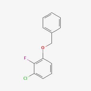 molecular formula C13H10ClFO B8335754 Benzene, 1-chloro-2-fluoro-3-(phenylmethoxy)- 