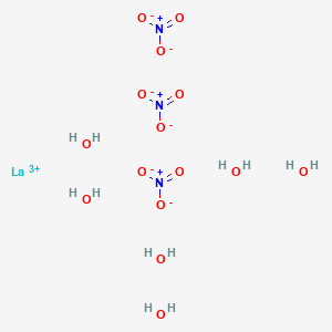 molecular formula H3LaNO4 B083358 Lanthanum(III) nitrate hexahydrate CAS No. 10277-43-7