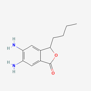 molecular formula C12H16N2O2 B8335914 5,6-Diamino-3-butyl-phthalide 
