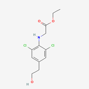 ethyl N-[2,6-dichloro-4-(2-hydroxyethyl)phenyl]aminoacetate