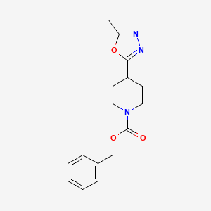 molecular formula C16H19N3O3 B8336042 1-Benzyloxycarbonyl-4-(5-methyl-1,3,4-oxadiazol-2-yl)piperidine 