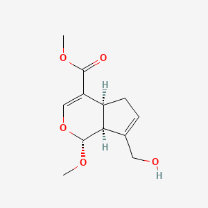 molecular formula C12H16O5 B8336109 methyl (1R,4aS,7aS)-7-(hydroxymethyl)-1-methoxy-1,4a,5,7a-tetrahydrocyclopenta[c]pyran-4-carboxylate 