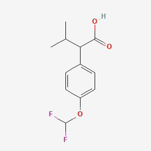 molecular formula C12H14F2O3 B8336354 alpha-Isopropyl-4-difluoromethoxyphenylacetic acid CAS No. 70124-99-1