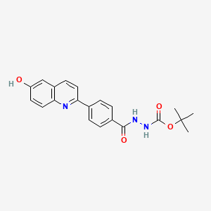 molecular formula C21H21N3O4 B8336466 Tert-butyl 2-(4-(6-hydroxyquinolin-2-yl)benzoyl)hydrazinecarboxylate 