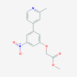 molecular formula C15H14N2O5 B8336731 Methyl 2-(3-(2-methylpyridin-4-yl)-5-nitrophenoxy)acetate 