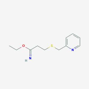 molecular formula C11H16N2OS B8336798 Ethyl 3-(2-pyridylmethylthio)propionimidate 