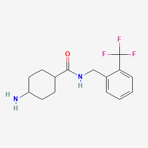 molecular formula C15H19F3N2O B8336858 cis-4-amino-N-{[2-(trifluoromethyl)phenyl]methyl}cyclohexanecarboxamide 