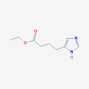 molecular formula C9H14N2O2 B8336943 4-(3-ethoxycarbonylpropyl)-1H-imidazole 