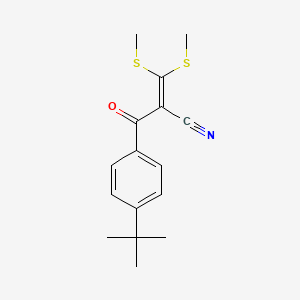 molecular formula C16H19NOS2 B8337036 Propennitrile, 2-(4-tert-butylbenzoyl)-3,3-di(methylthio)- 