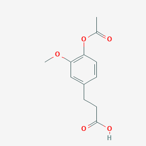 molecular formula C12H14O5 B8337073 3-(4-Acetoxy-3-methoxyphenyl)propanoic acid 