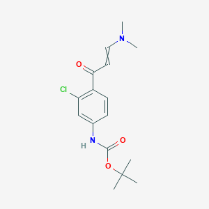 molecular formula C16H21ClN2O3 B8337088 (3-Chloro-4-(3-dimethylamino-acryloyl)-phenyl]-carbamic acid tert-butyl ester 