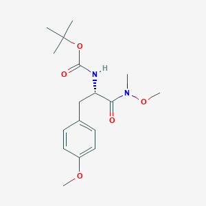 molecular formula C17H26N2O5 B8337324 N-(t-butoxycarbonyl)-O-methyl-L-tyrosine N-methoxy-N-methylamide 