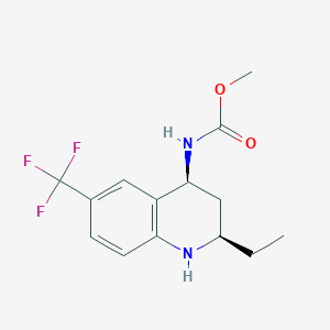 molecular formula C14H17F3N2O2 B8337469 methyl (2R,4S)-2-ethyl-6-(trifluoromethyl)-1,2,3,4-tetrahydro-4-quinolinylcarbamate 
