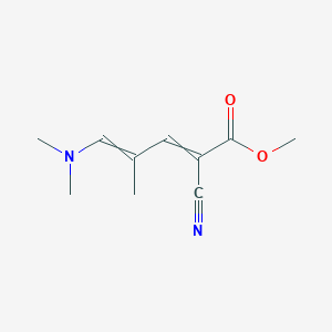 molecular formula C10H14N2O2 B8337689 1-Cyano-4-(N,N-dimethylamino)-1-methoxycarbonyl-3-methyl-1,3-butadiene 