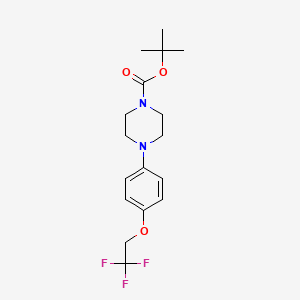 molecular formula C17H23F3N2O3 B8337958 Tert-butyl 4-[4-(2,2,2-trifluoroethoxy)phenyl]piperazine-1-carboxylate 