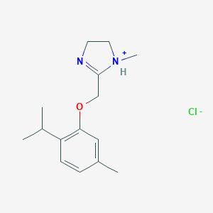 molecular formula C15H22N2O.ClH B008338 2-Imidazoline, 1-methyl-2-(thymyloxymethyl)-, hydrochloride CAS No. 101564-98-1