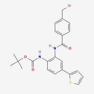 molecular formula C23H23BrN2O3S B8338093 Tert-butyl [2-{[4-(bromomethyl)benzoyl]amino}-4-(2-thienyl)phenyl]carbamate 