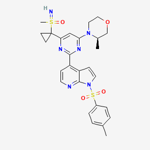 (3R)-3-methyl-4-(6-(1-(S-methylsulfonimidoyl)cyclopropyl)-2-(1-tosyl-1H-pyrrolo[2,3-b]pyridin-4-yl)pyrimidin-4-yl)morpholine