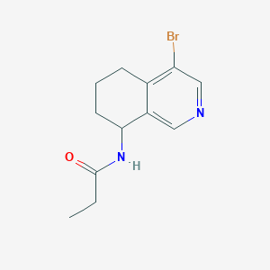 molecular formula C12H15BrN2O B8338935 N-(4-bromo-5,6,7,8-tetrahydroisoquinolin-8-yl)propanamide 