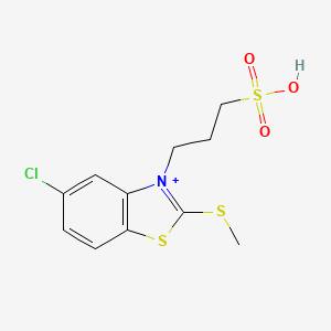 molecular formula C11H13ClNO3S3+ B8339070 3-[5-Chloro-2-(methylthio)-1,3-benzothiazol-3-ium-3-yl]-1-propanesulfonate 