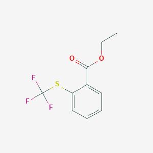 molecular formula C10H9F3O2S B8339347 Ethyl-o-(trifluoromethylthio)benzoate 