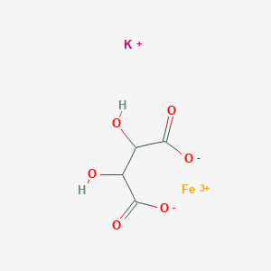 molecular formula C4H4FeKO6+2 B083402 [R-(R*,R*)]-tartaric acid, iron potassium salt CAS No. 14948-71-1