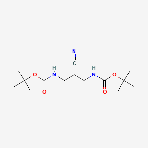 molecular formula C14H25N3O4 B8340404 tert-butyl N-[3-(tert-butoxycarbonylamino)-2-cyano-propyl]carbamate 