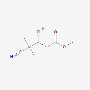 molecular formula C8H13NO3 B8341015 Methyl 4-cyano-3-hydroxy-4-methylpentanoate 