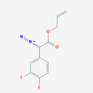 molecular formula C11H8F2N2O2 B8341070 diazo-(3,4-Difluoro-phenyl)acetic acid allyl ester 
