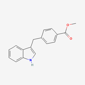 molecular formula C17H15NO2 B8341112 methyl 4-((1H-indol-3-yl)methyl)benzoate 