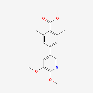 molecular formula C17H19NO4 B8341137 Methyl 4-(5,6-dimethoxy-3-pyridyl)-2,6-dimethylbenzoate 