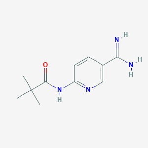 molecular formula C11H16N4O B8341439 N-(5-carbamimidoylpyridin-2-yl)pivalamide 