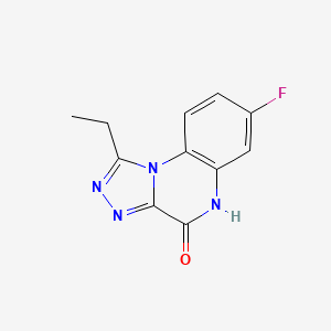 molecular formula C11H9FN4O B8341803 1-Ethyl-7-fluoro-4-hydroxy-[1,2,4]triazolo-[4,3-a]quinoxaline 