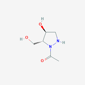 molecular formula C6H12N2O3 B8341831 (3R,4S)-2-Acetyl-4-hydroxy-3-hydroxymethyl-pyrazolidine 