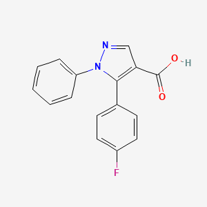 molecular formula C16H11FN2O2 B8341834 5-(4-fluorophenyl)-1-phenyl-1H-pyrazole-4-carboxylic acid 