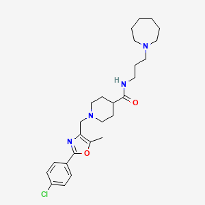 N-(3-(azepan-1-yl)propyl)-1-((2-(4-chlorophenyl)-5-methyloxazol-4-yl)methyl)piperidine-4-carboxamide