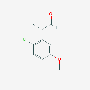 molecular formula C10H11ClO2 B8341931 2-(2-Chloro-5-methoxy-phenyl)-propionaldehyde 