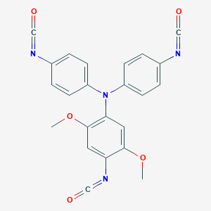 molecular formula C23H16N4O5 B008342 Benzenamine, 4-isocyanato-N,N-bis(4-isocyanatophenyl)-2,5-dimethoxy- CAS No. 106790-31-2