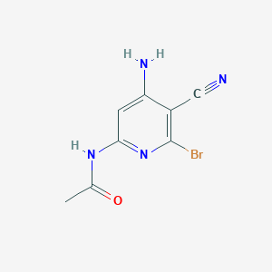 molecular formula C8H7BrN4O B8342002 N-(4-Amino-6-bromo-5-cyano-pyridin-2-yl)-acetamide 