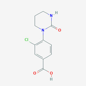 molecular formula C11H11ClN2O3 B8342128 3-Chloro-4-(tetrahydro-pyrimidin-2-on-1-yl)-benzoic acid 