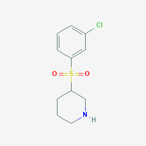molecular formula C11H14ClNO2S B8342198 3-[(3-Chlorophenyl)sulfonyl]piperidine 