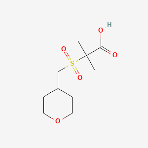 molecular formula C10H18O5S B8342213 2-Methyl-2-(tetrahydro-pyran-4-ylmethanesulfonyl)-propionic acid 