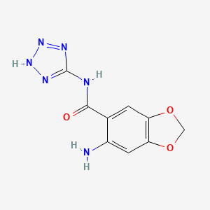 molecular formula C9H8N6O3 B8342246 2-amino-4,5-methylenedioxy-N-(1H-tetrazol-5-yl)benzamide 