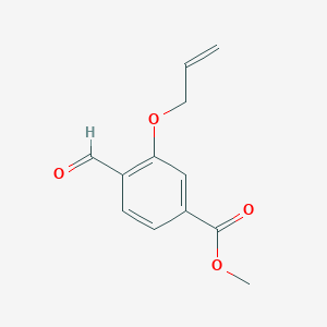 molecular formula C12H12O4 B8342250 Methyl 3-(allyloxy)-4-formylbenzoate 