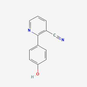 molecular formula C12H8N2O B8342274 2-(4-Hydroxyphenyl)nicotinonitrile 