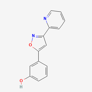 molecular formula C14H10N2O2 B8342289 5-(3-Hydroxyphenyl)-3-(pyridin-2-yl)-1,2-oxazole 