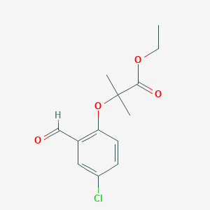 molecular formula C13H15ClO4 B8342626 Ethyl 2-(4-chloro-2-formylphenoxy)-2-methylpropanoate 